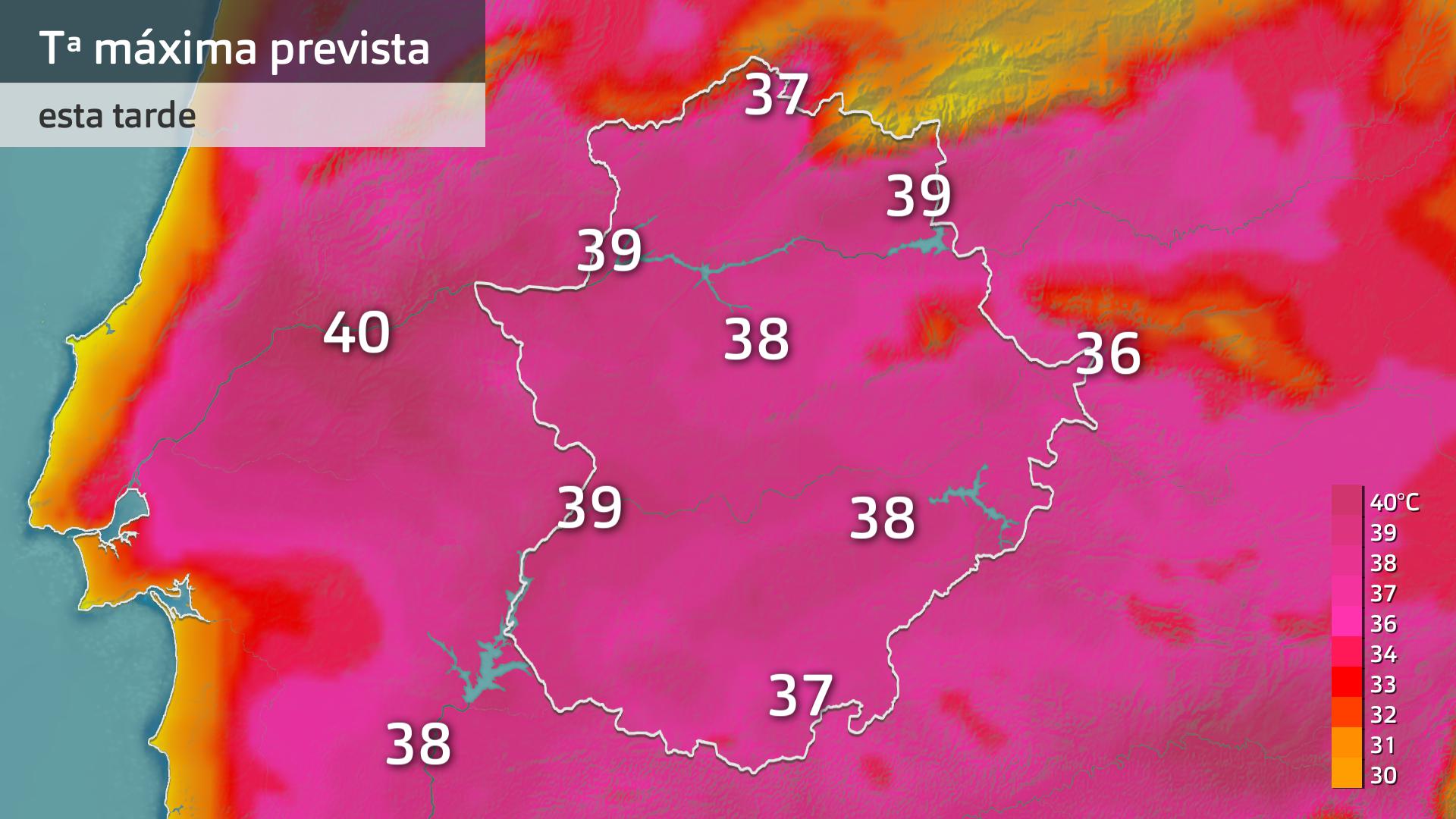 Temperatura máxima prevista para hoy jueves 31 de julio