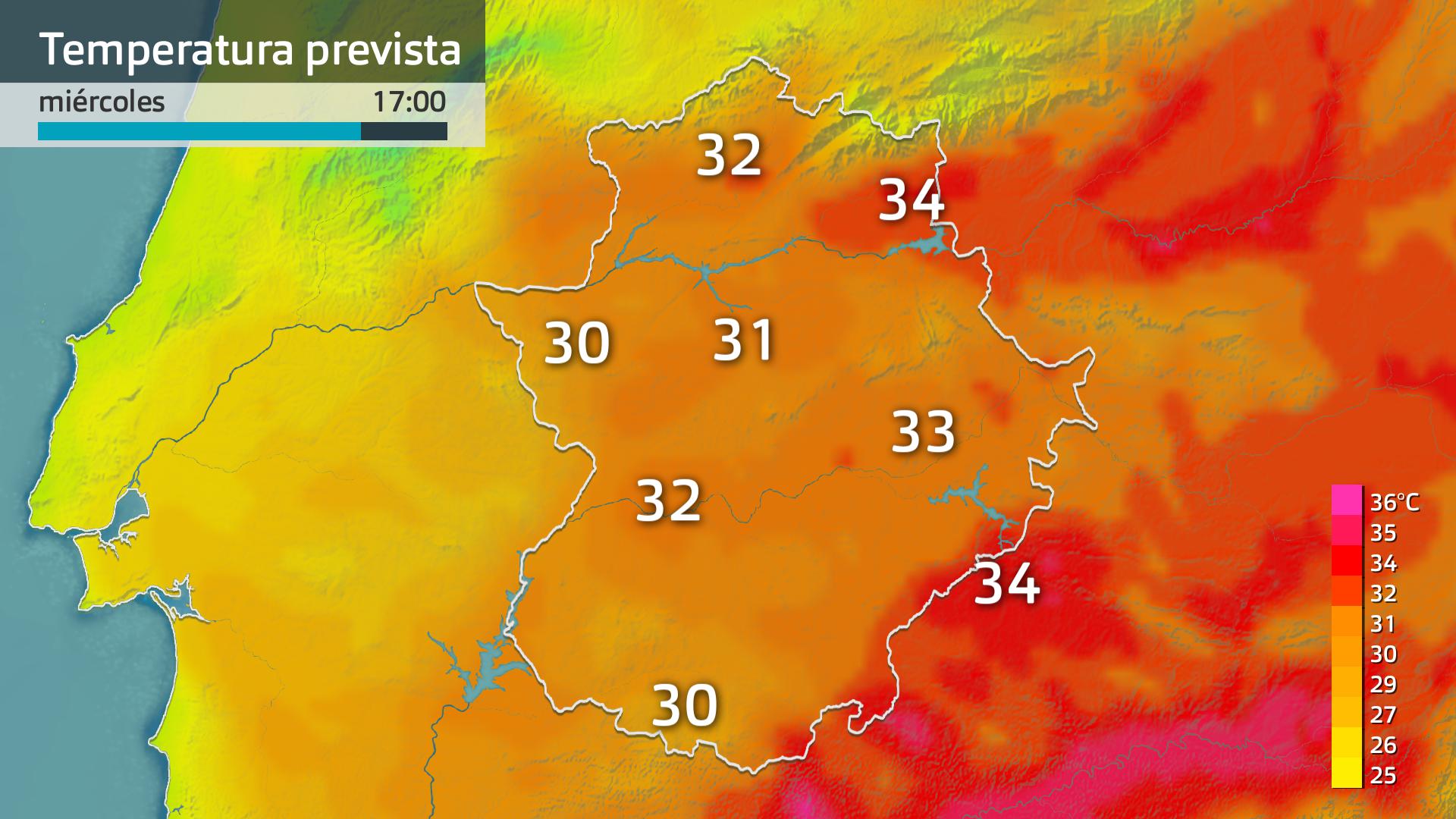Temperatura máxima prevista