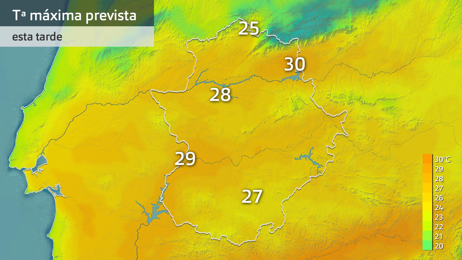 Temperatura máxima prevista para hoy lunes 1 de septiembre