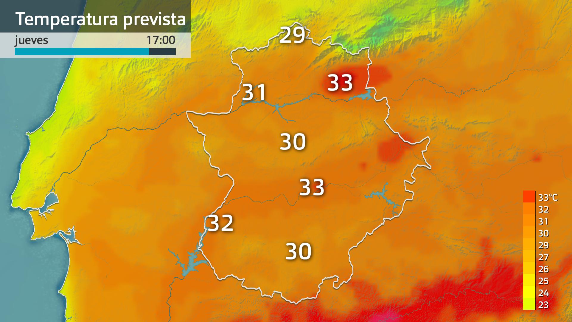 Temperatura máxima prevista