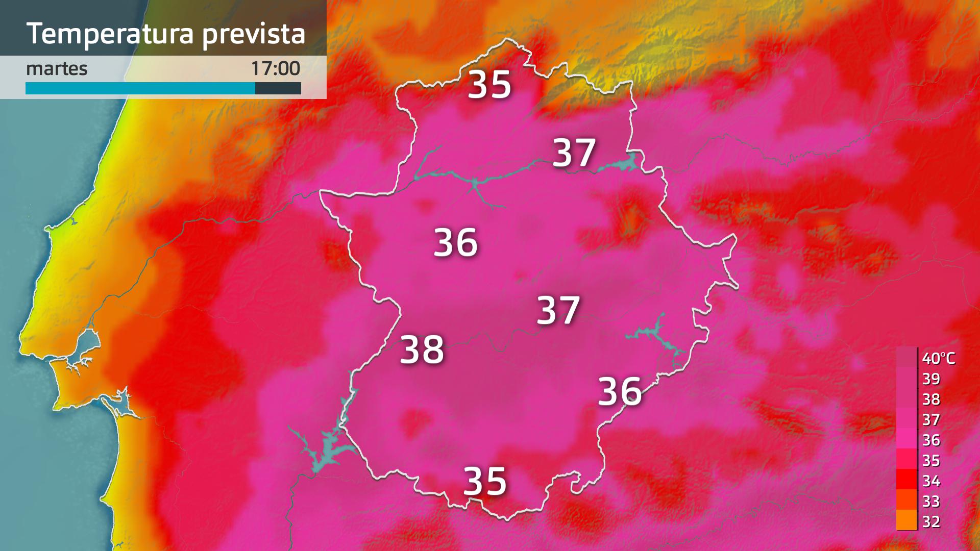 Temperatura máxima prevista