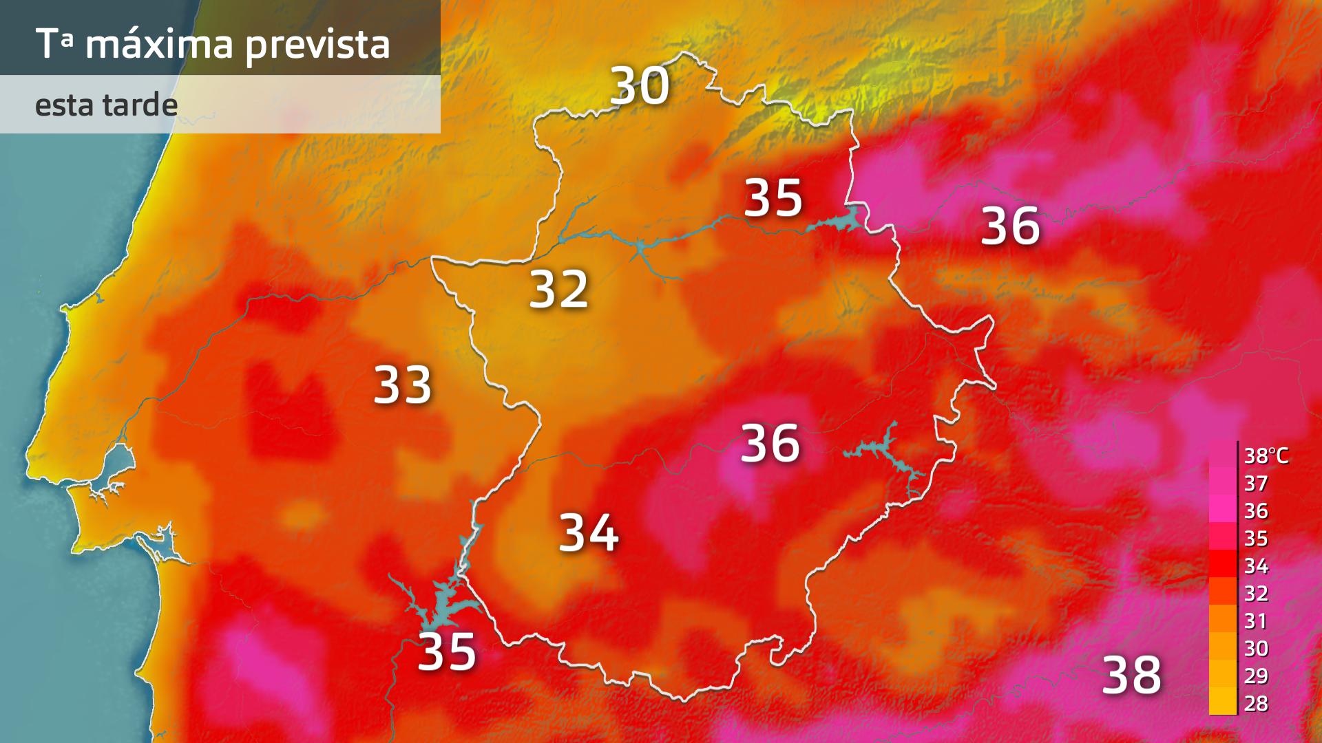 Temperatura máxima prevista para hoy viernes 19 de septiembre