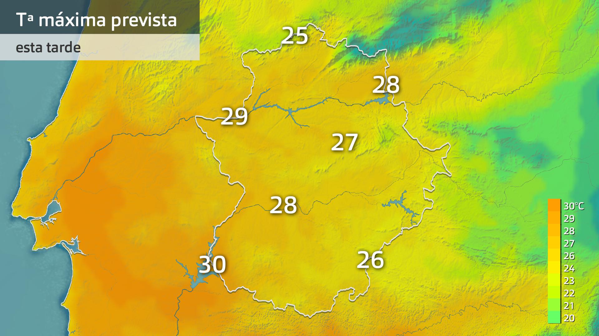 Temperatura máxima prevista para hoy viernes 10 de octubre