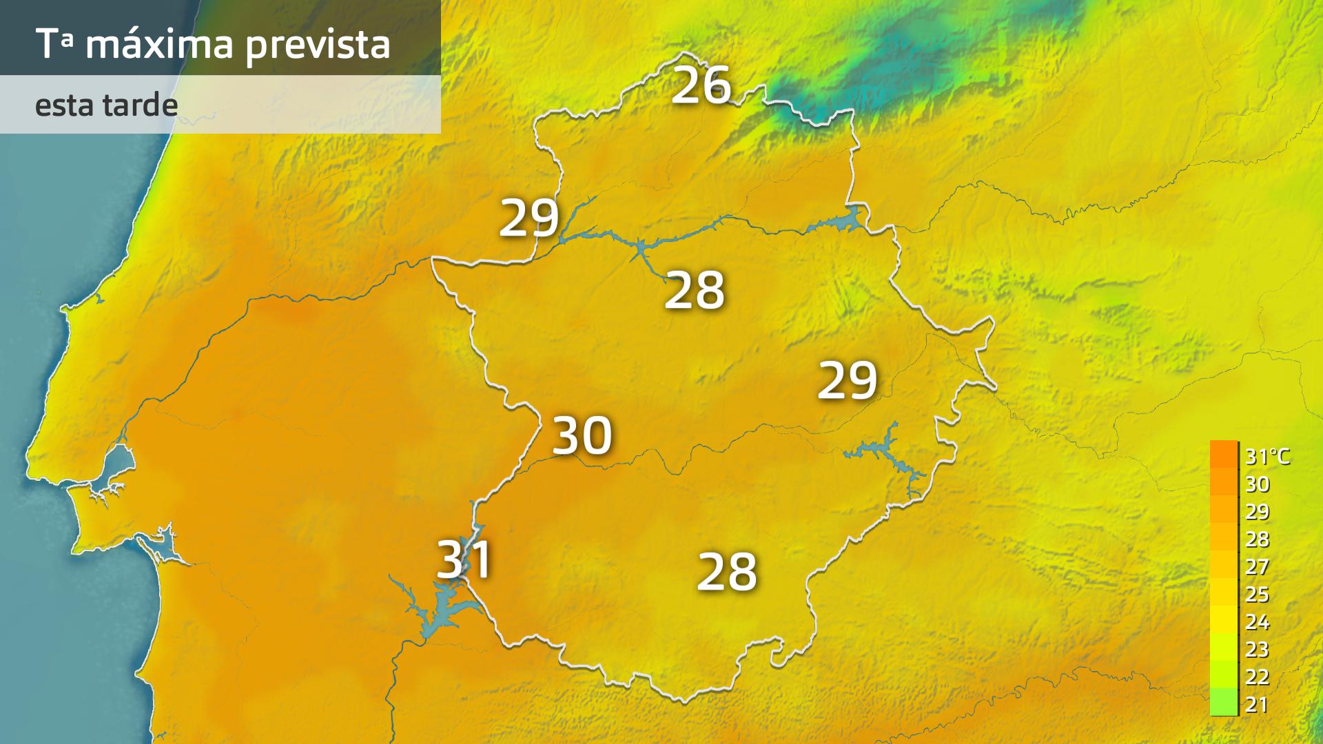 Temperatura máxima prevista para hoy viernes 17 de octubre