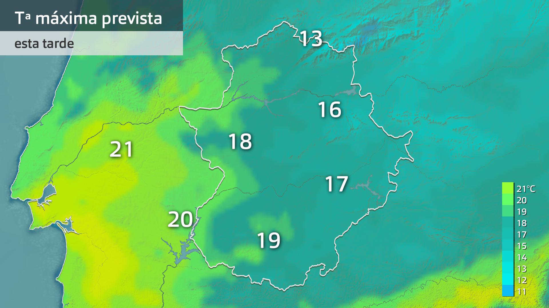 Temperatura máxima prevista para hoy miércoles 29 de octubre
