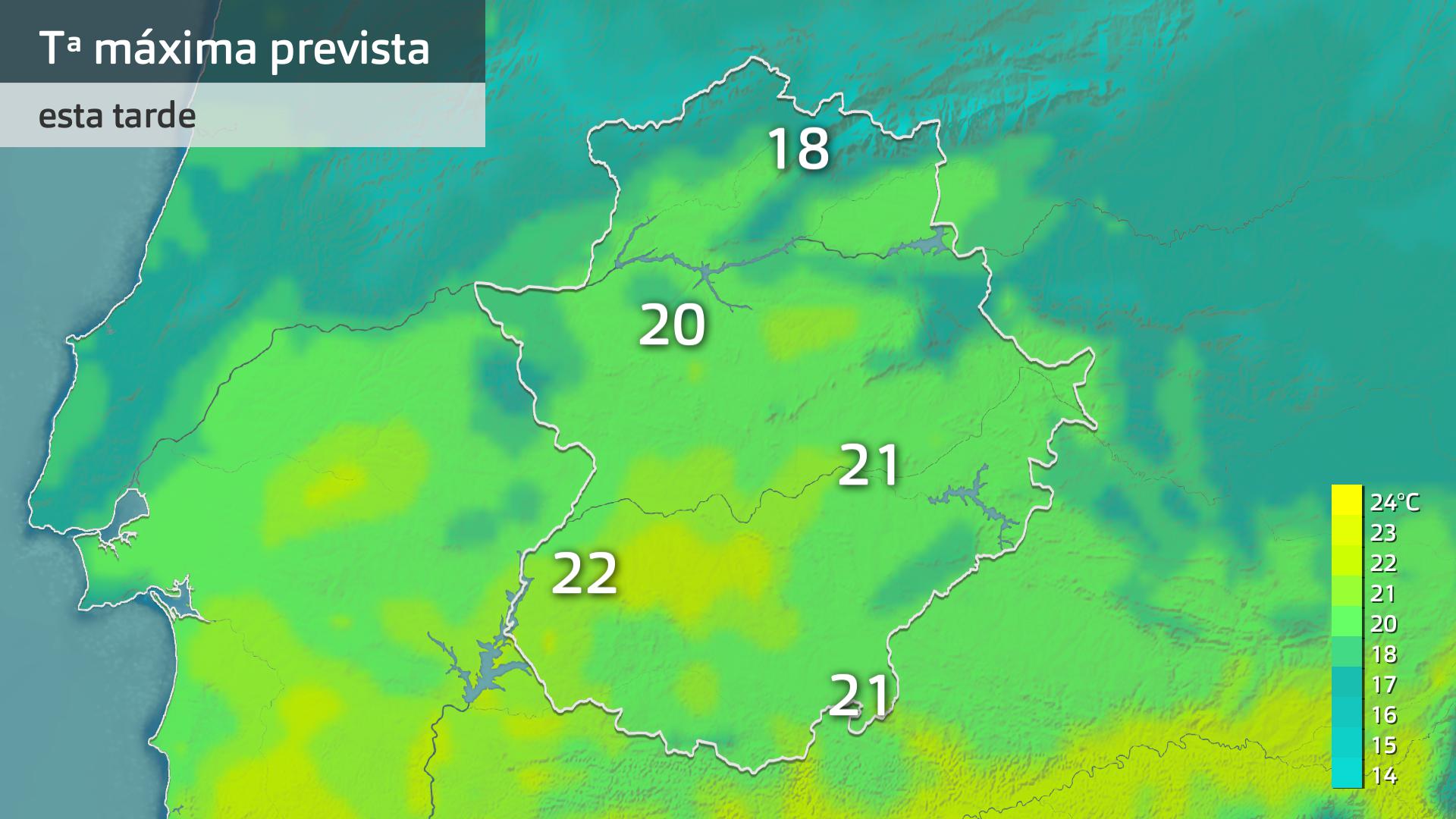 Temperatura máxima prevista para hoy lunes 3 de noviembre