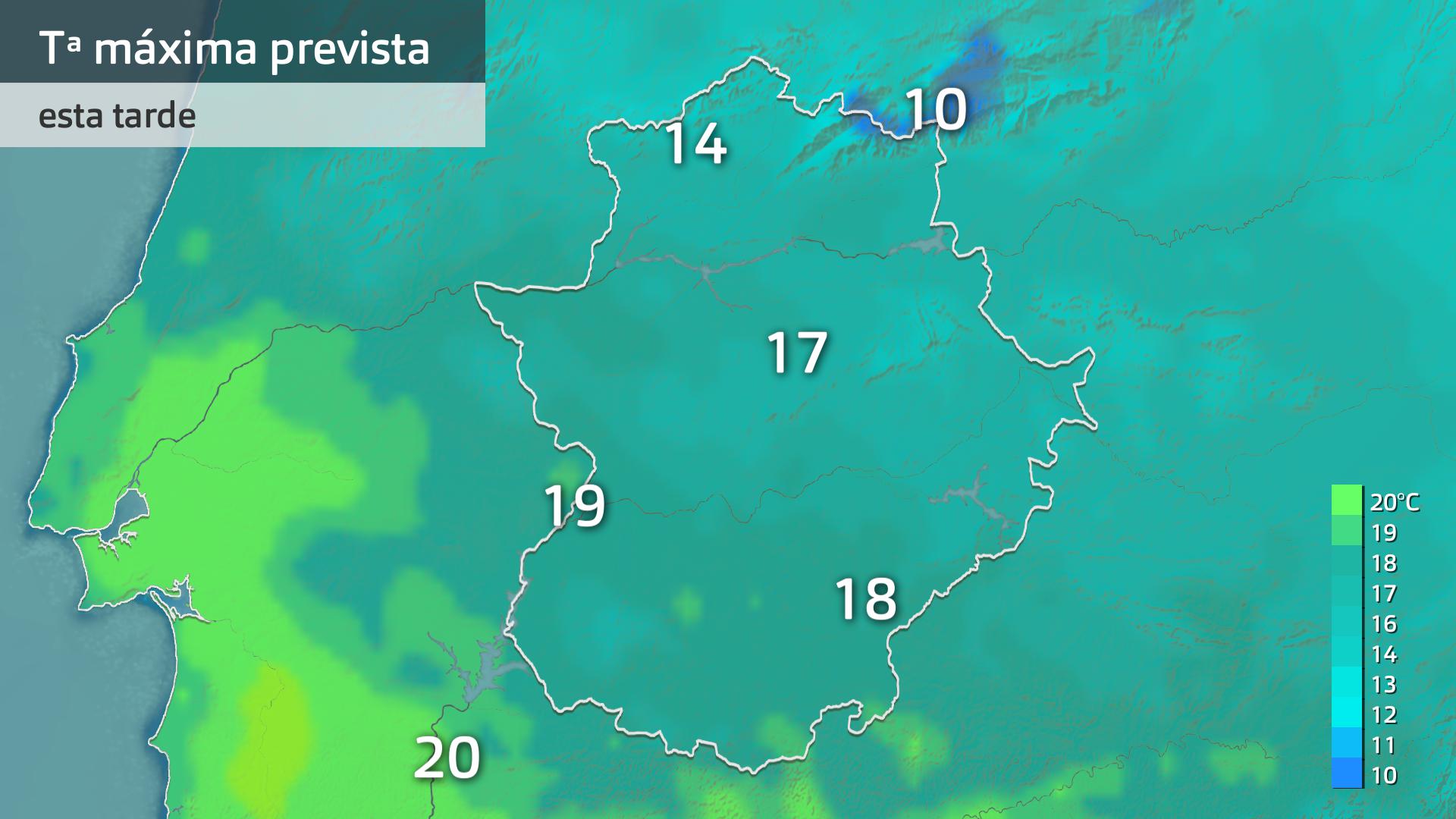 Temperatura máxima prevista para hoy lunes 10 de noviembre