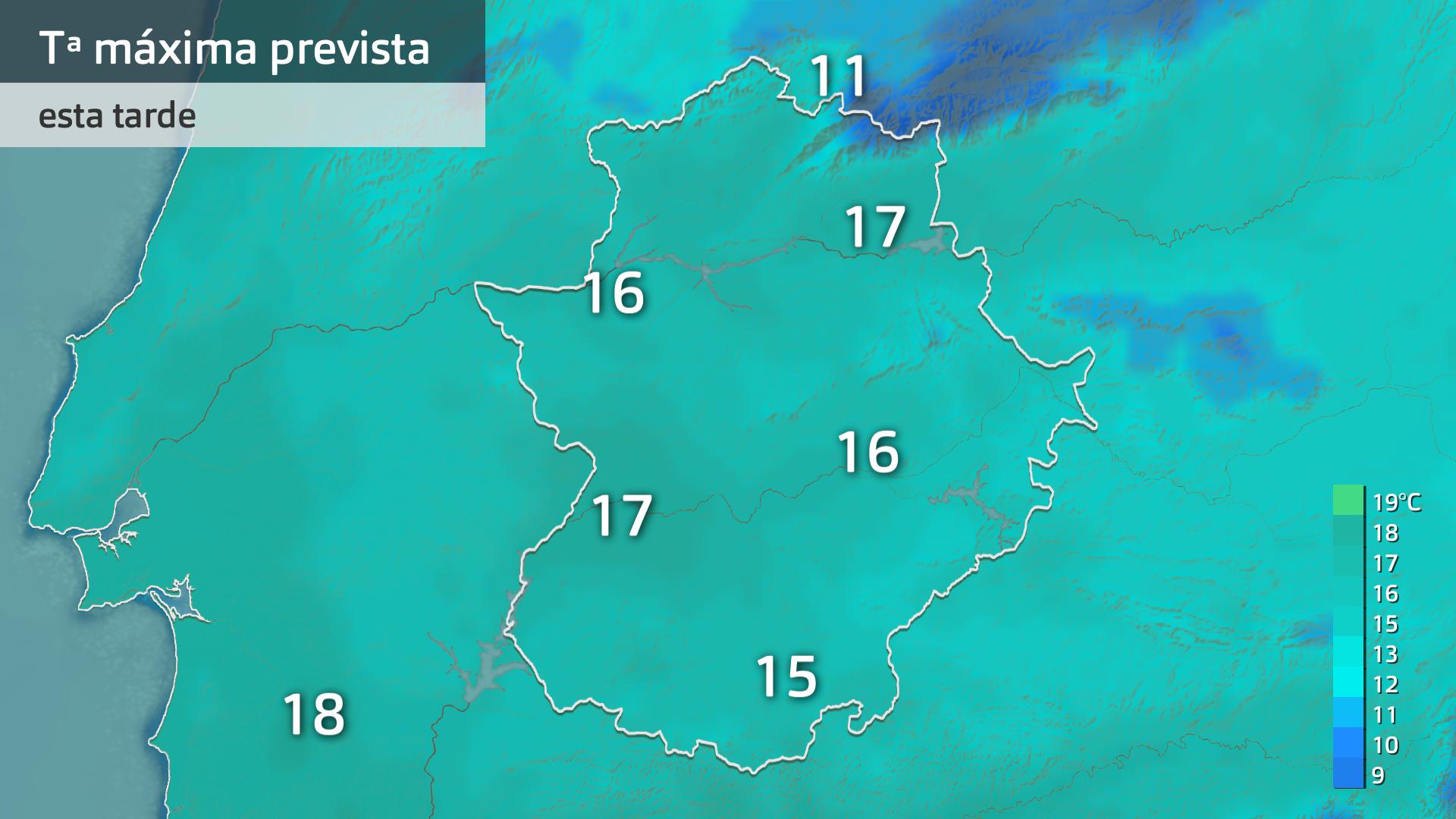 Temperatura máxima prevista para hoy lunes 17 de noviembre