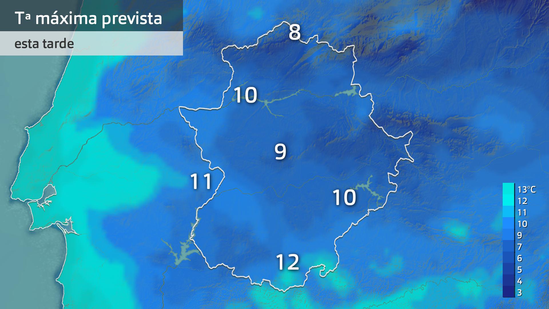 Temperatura máxima prevista para hoy jueves 8 de enero