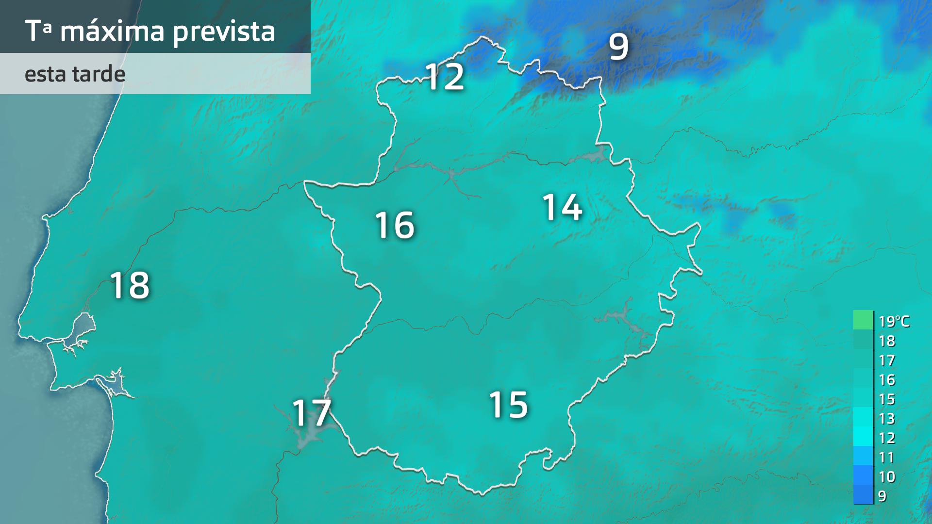 Temperatura máxima prevista para hoy lunes 9 de febrero