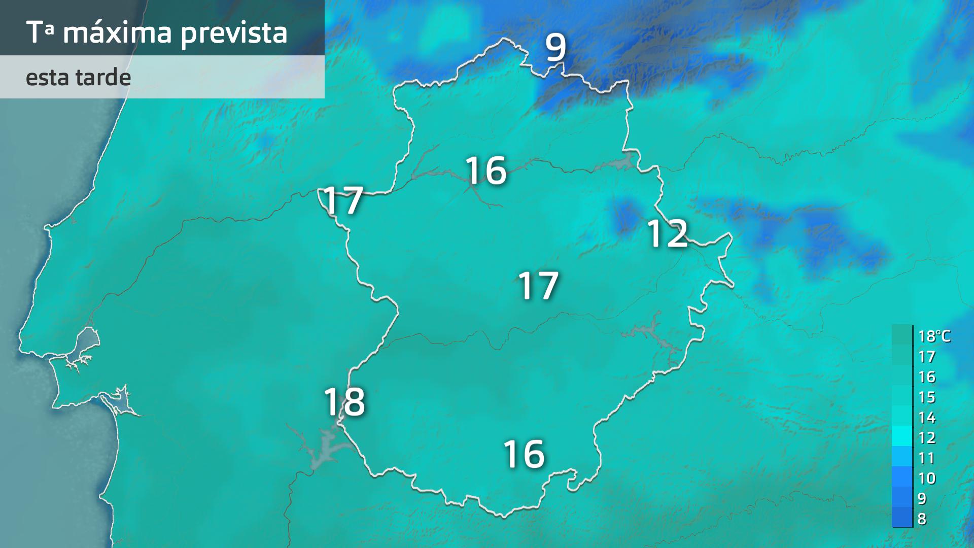 Temperatura máxima prevista para hoy jueves 12 de febrero