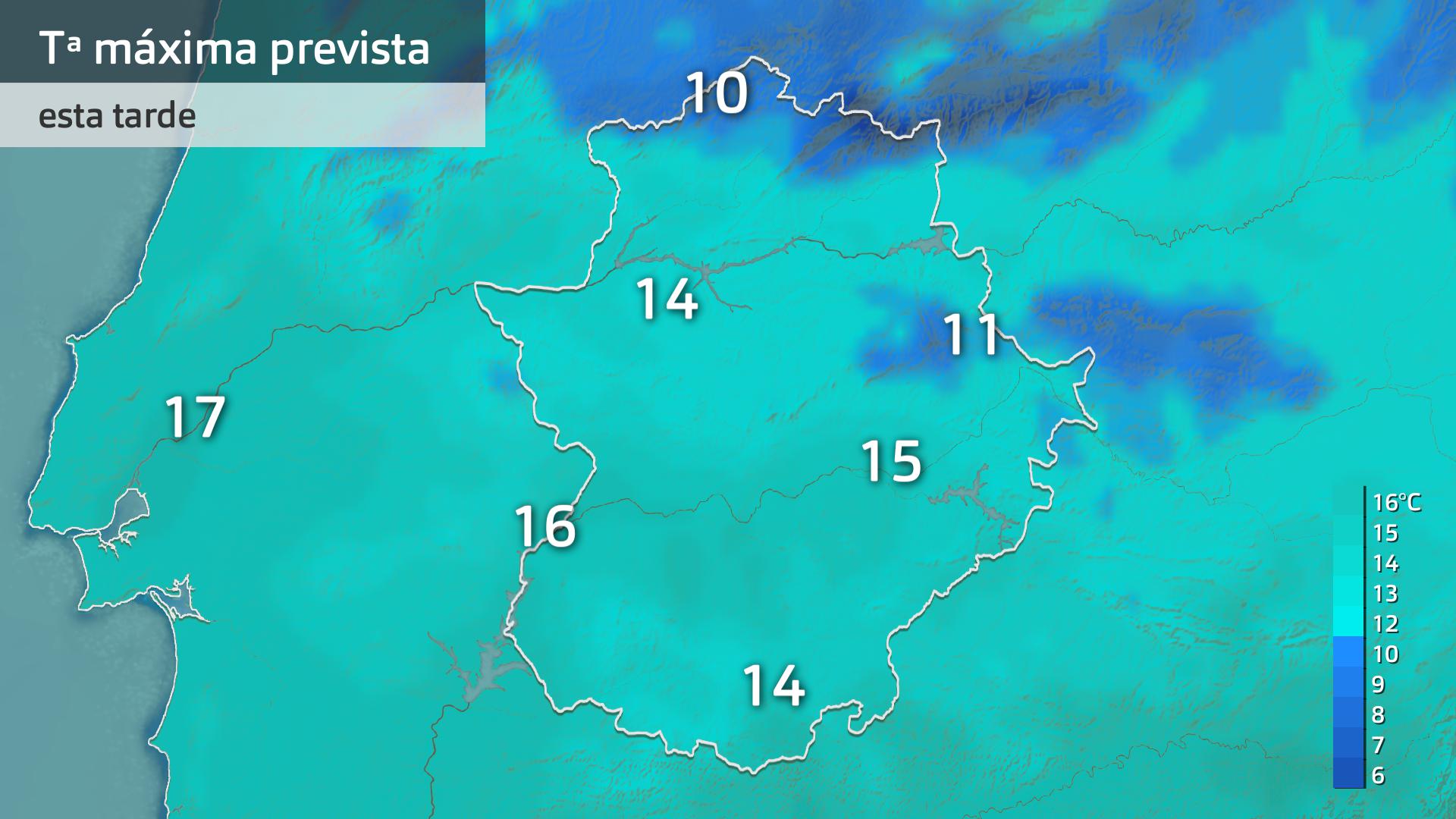 Temperatura máxima prevista para hoy miércoles 18 de febrero