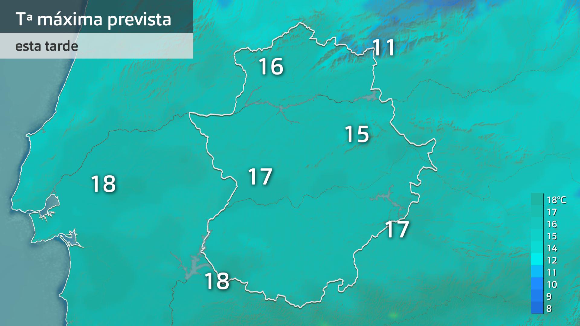 Temperatura máxima prevista para hoy viernes 20 de febrero