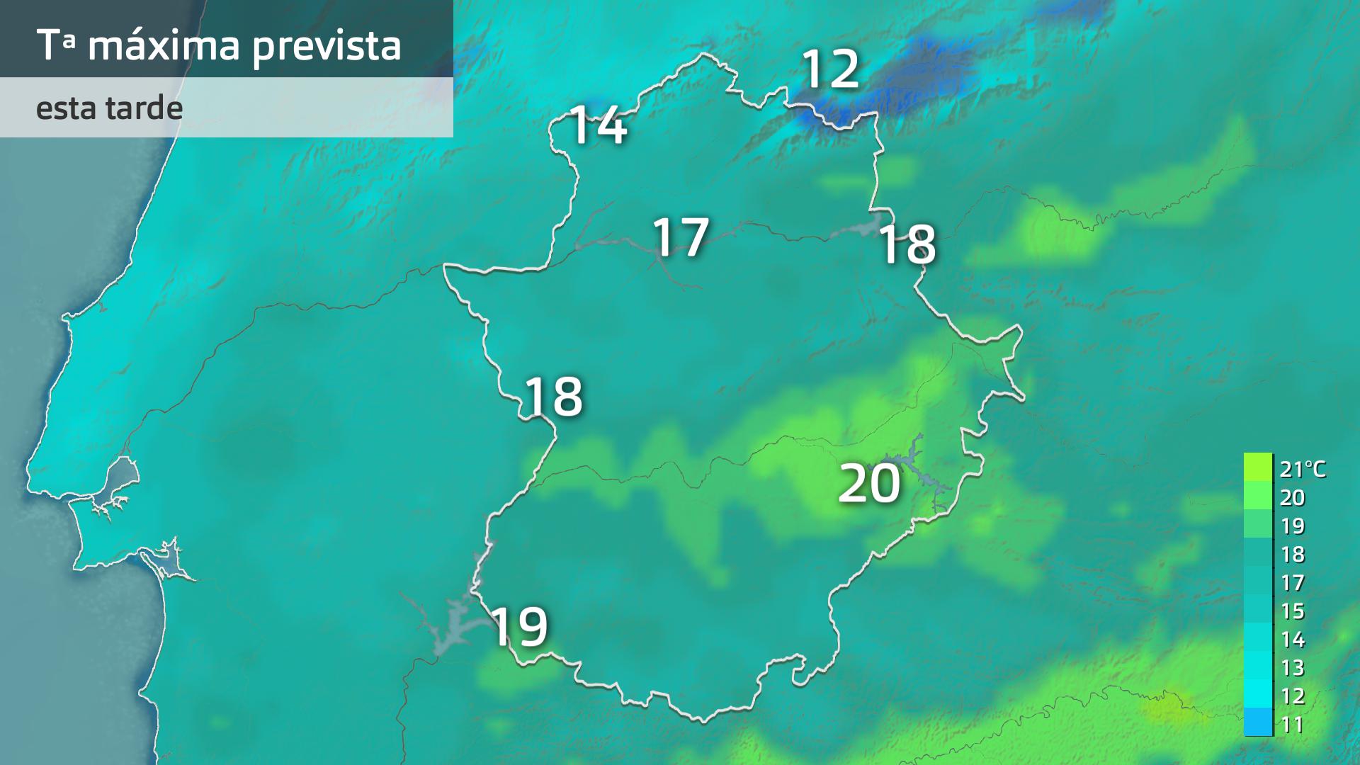 Temperatura máxima prevista para hoy lunes 2 de marzo