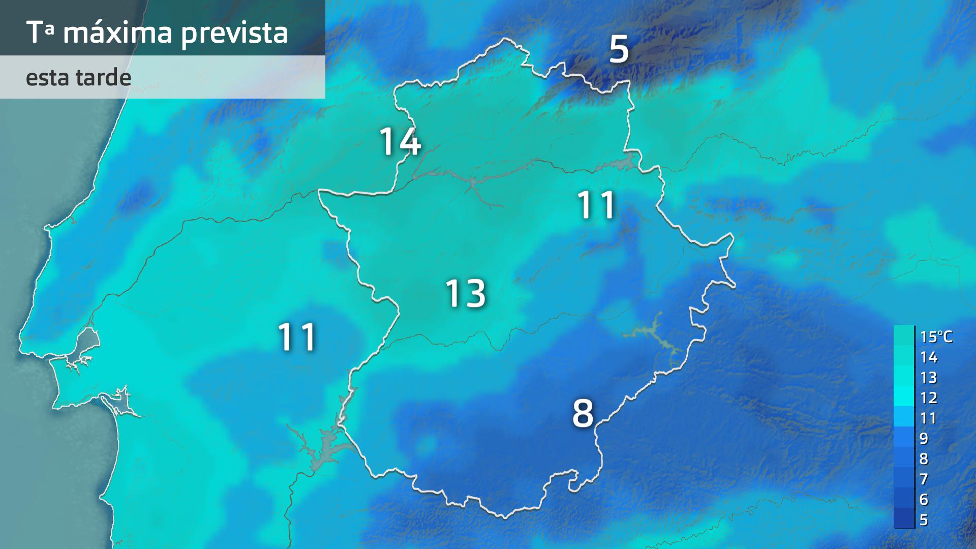 Temperatura máixma prevista para hoy viernes 6 de marzo