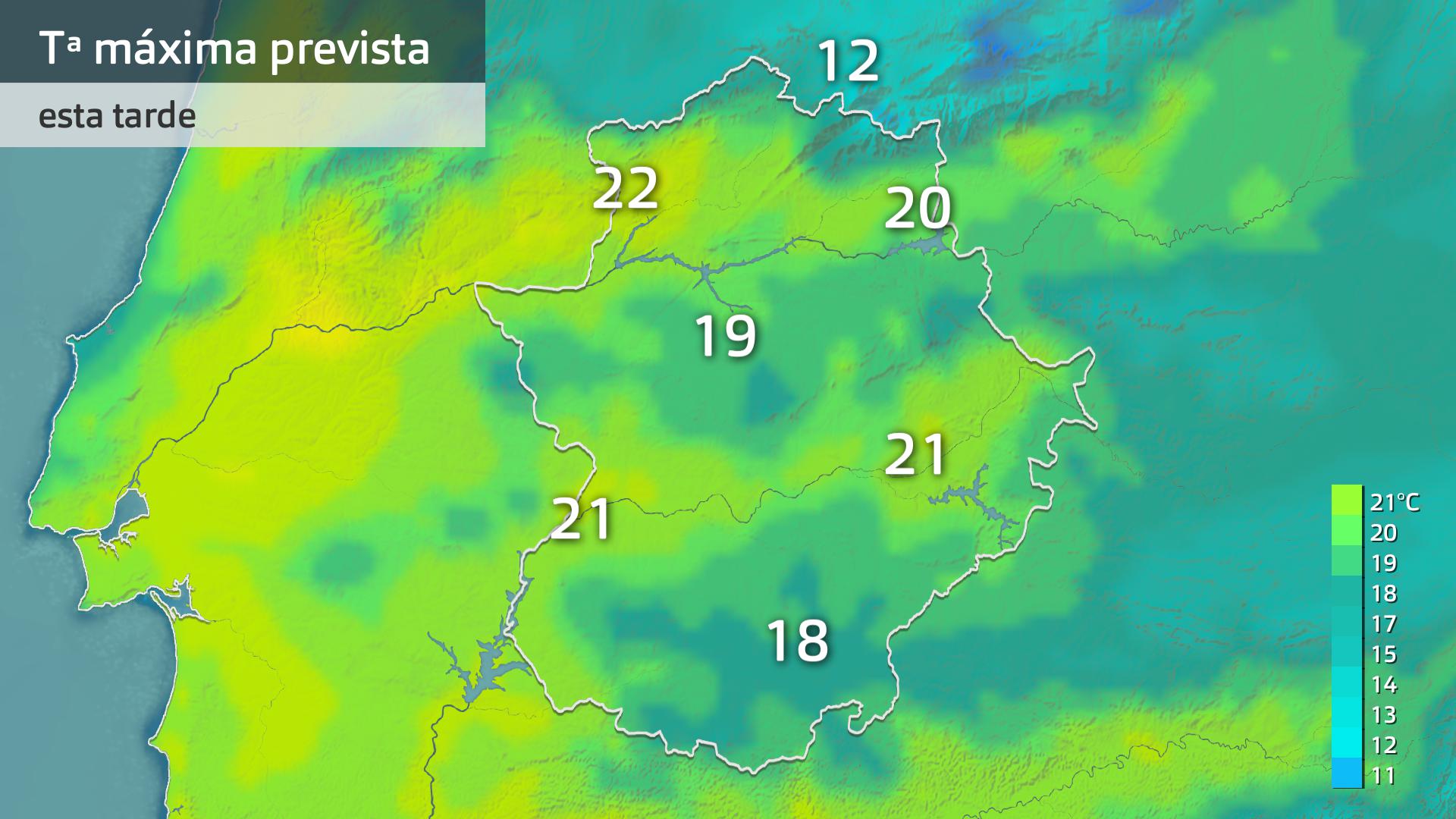 Temperatura máxima prevista para hoy viernes 27 de marzo