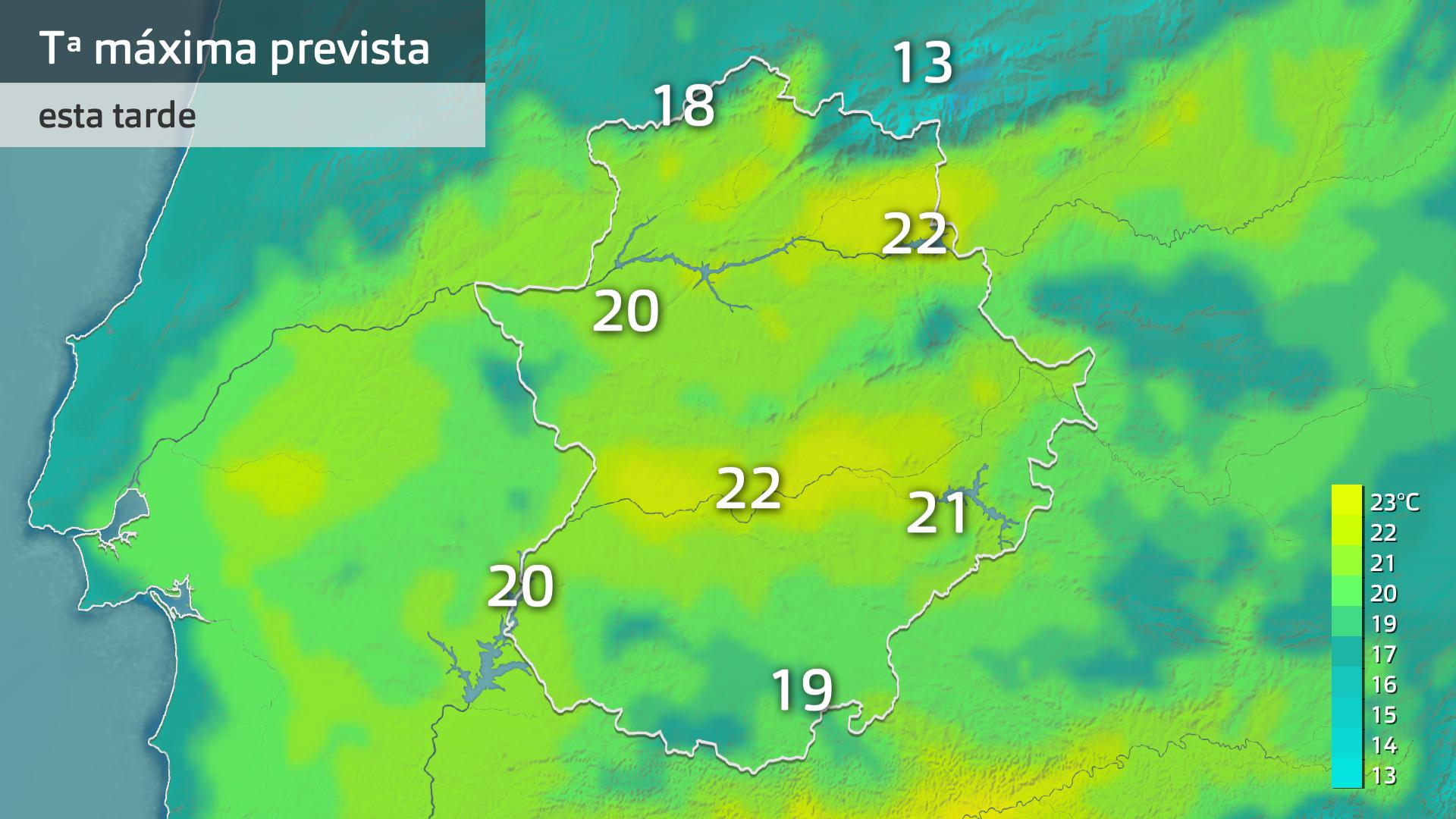 Tempeatura máxima prevista para hoy martes 14 de abril