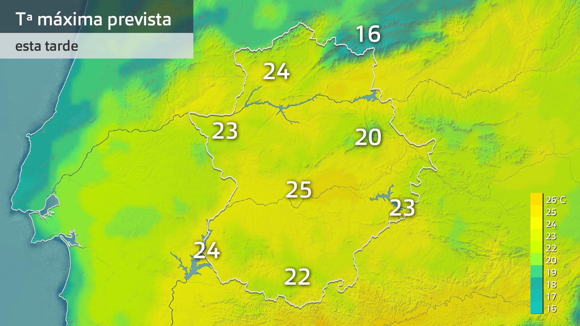 Temperatura máxima prevista para hoy miércoles 15 de abril