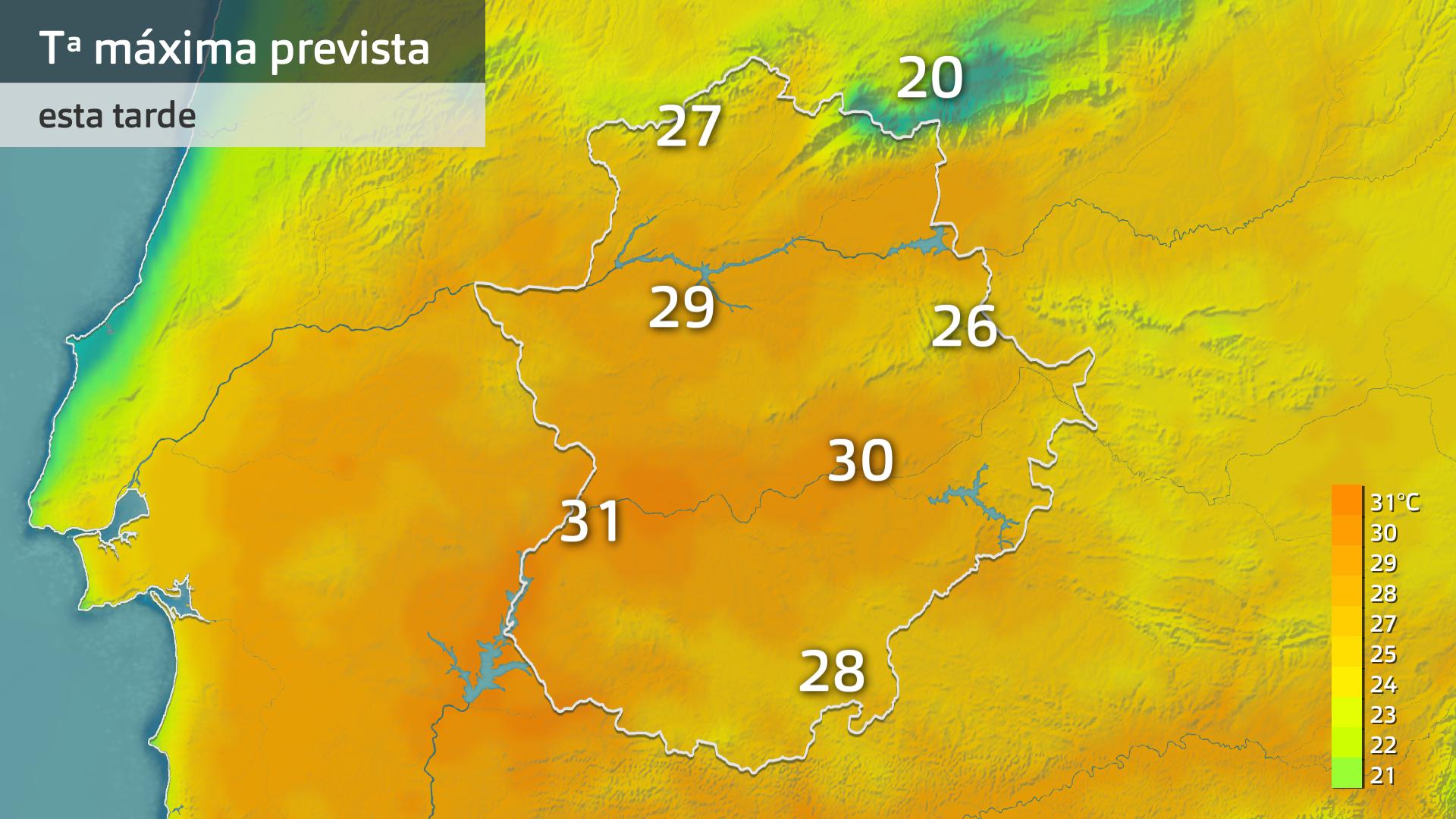 Temperatura máxima prevista para hoy viernes 17 de abril