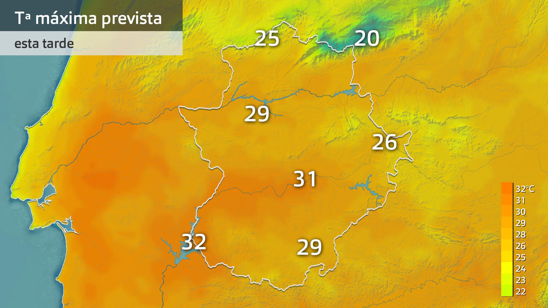 Temperatura máxima prevista para hoy lunes 20 de abril