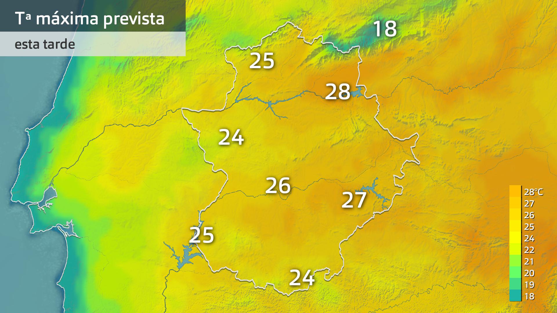 Temperatura máxima prevista para hoy jueves 23 de abril