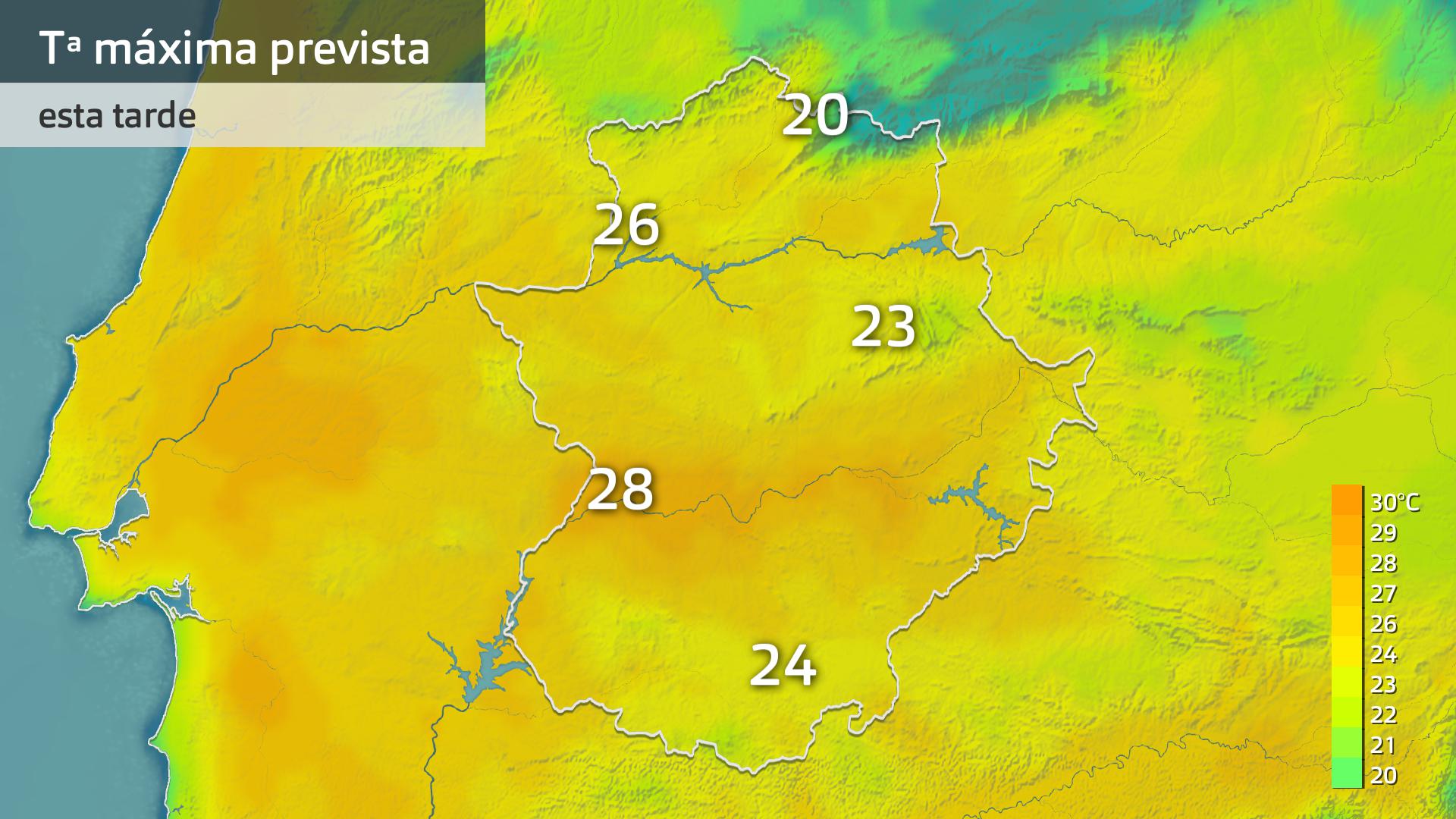 Temperatura máxima prevista para hoy jueves 18 de abril