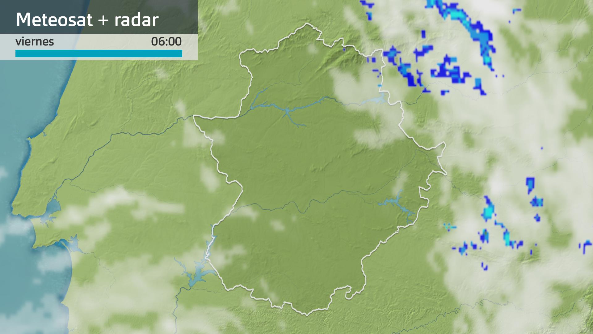 Imagen del Meteosat + radar meteorológico viernes 19 de septiembre 6 h.