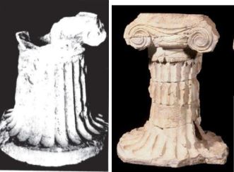 Pies de louterion de mármol del Pentélico de las colonias griegas de Ampurias  y  Pontós.