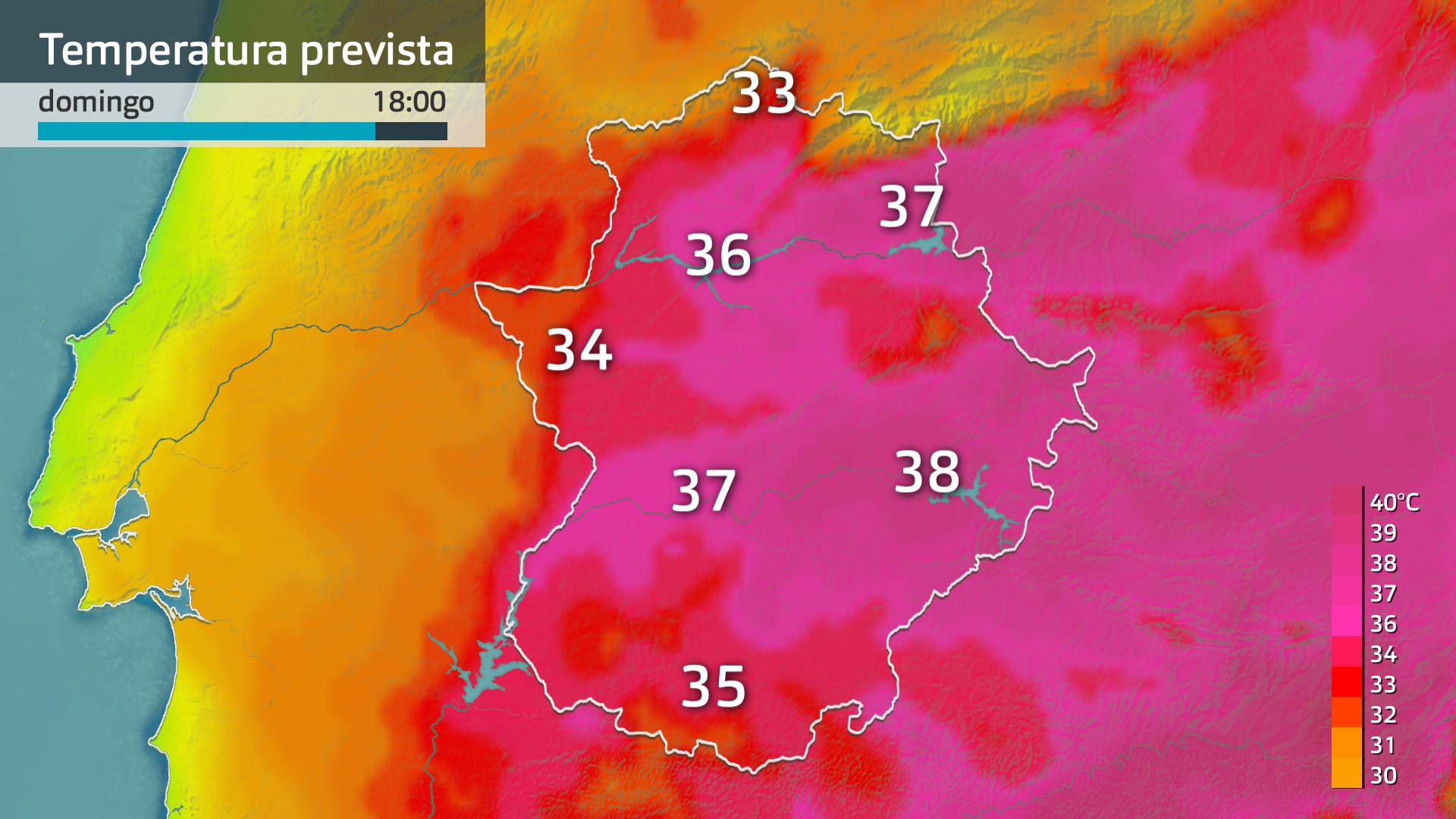Temperatura máxima prevista