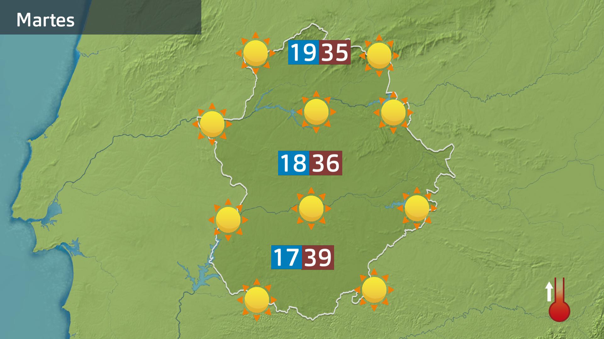Mapa de previsión del martes 16 de septiembre
