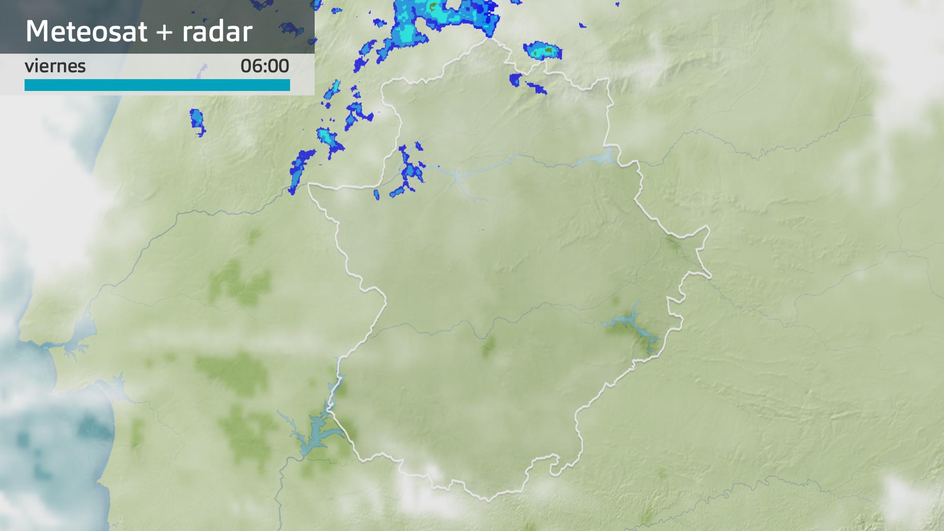 Imagen del Meteosat + radar meteorológico viernes 7 de noviembre 6 h.