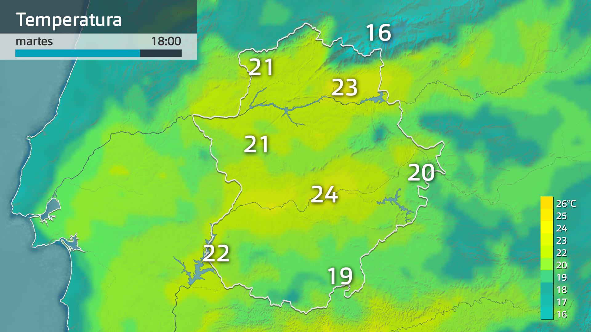 Temperatura máxima prevista