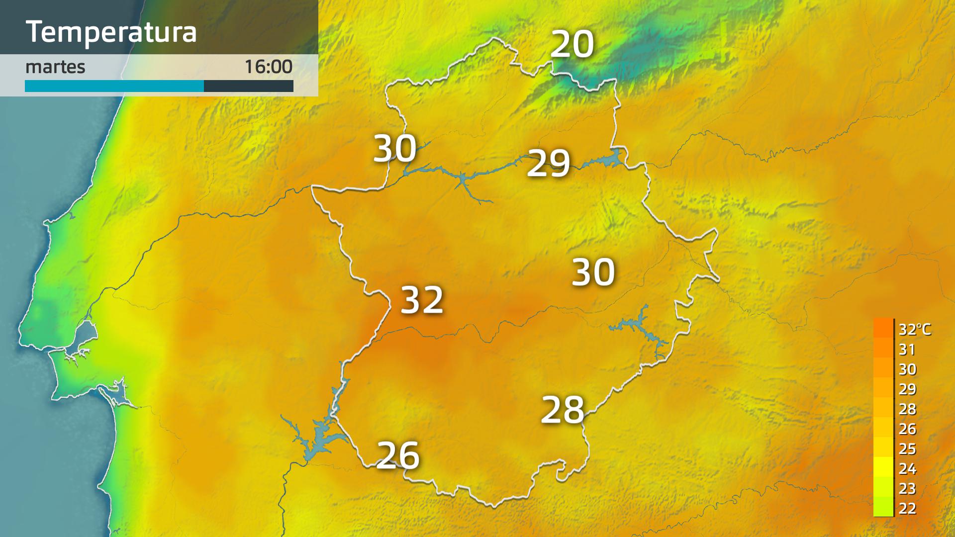Temperatura máxima prevista