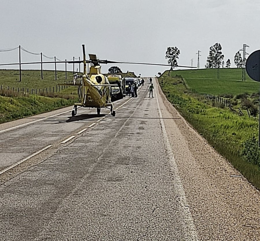 Caída de ciclista en Palomas