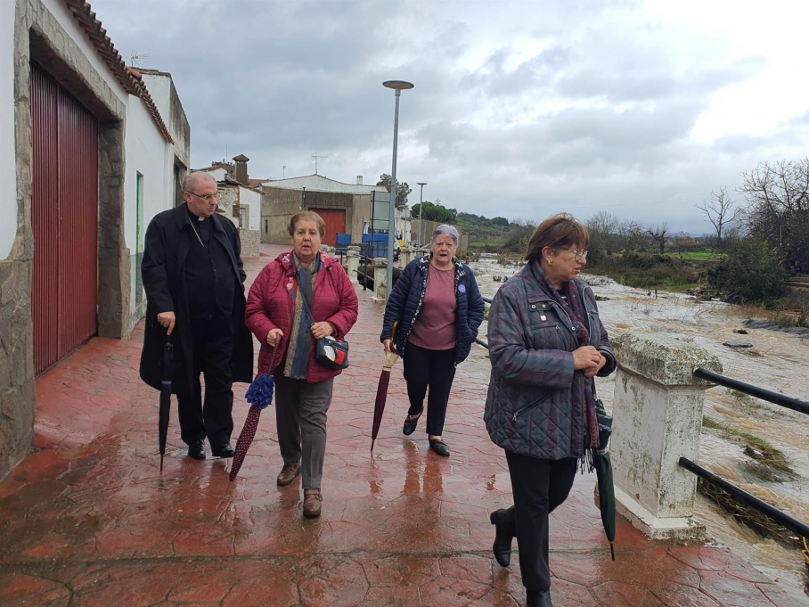 Celso Morga en La Roca de la Sierra tras las inundaciones