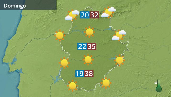 Mapa de previsión del domingo 22 de junio
