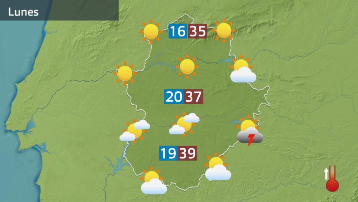 Mapa de previsión del lunes 16 de junio