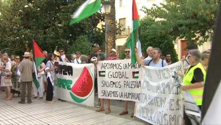 Protestas por la situación en Gaza, frente a la Delegación del Gobierno en Badajoz