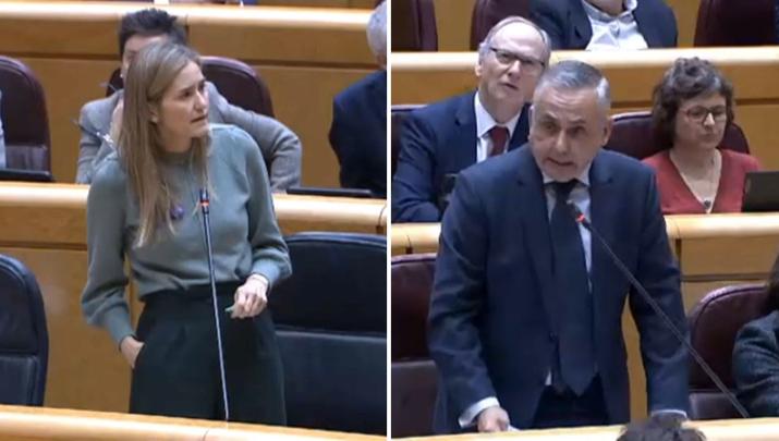 La vicepresidenta tercera y ministra para la Transición Ecológica y Reto Demográfico, Sara Aagesen y senador de Vox, Ángel Pelayo Gordillo