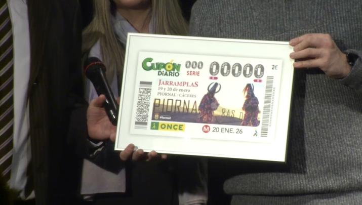 Cupón de la ONCE dedicado a Jarramplas, de Piornal
