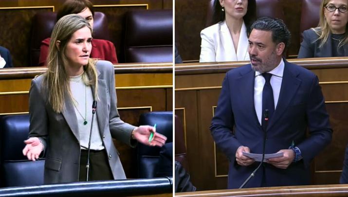 Sara Aagesen, ministra para la Transición Ecológica y el Reto Demográfico y Guillermo Mariscal, diputado y portavoz de Asuntos Energéticos del PP en el Congreso