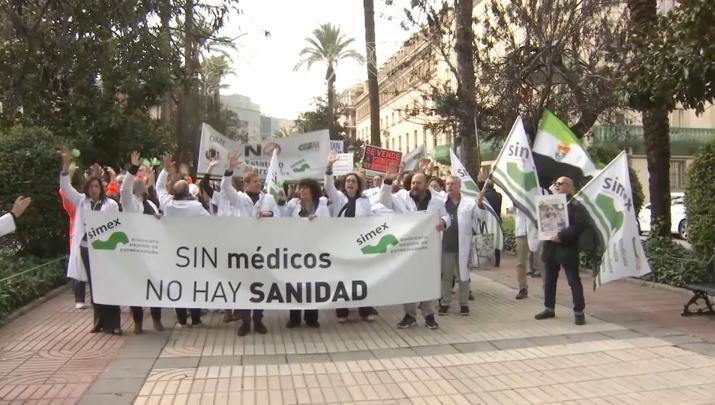Protesta de médicos en Badajoz