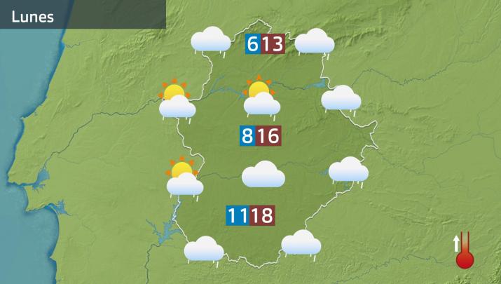 Mapa de previsión del lunes 9 de febrero