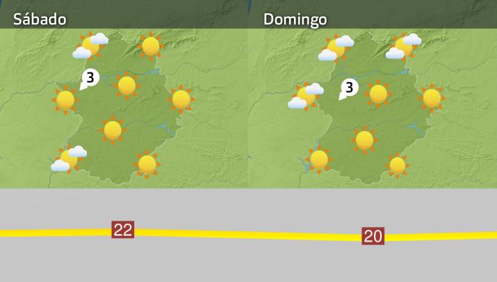 Mapa de previsión del sábado 28 y domingo 29 de marzo