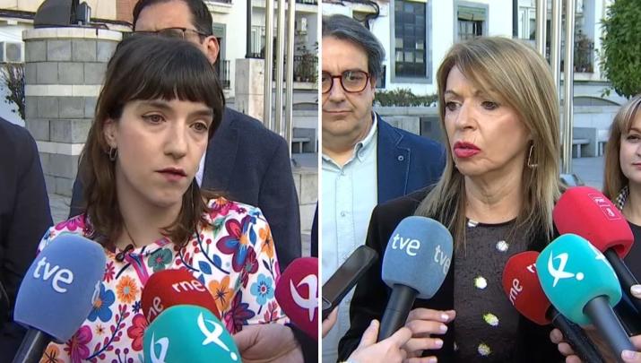 Nerea Fernández, de Unidas por Extremadura, y Piedad Álvarez, del PSOE de Extremadura
