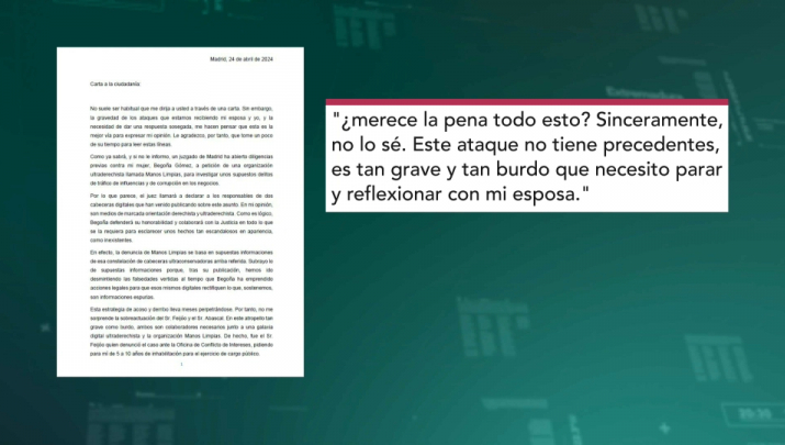 Carta difundida por Pedro Sánchez