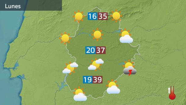 Mapa de previsión del lunes 16 de junio