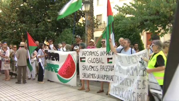 Protestas por la situación en Gaza, frente a la Delegación del Gobierno en Badajoz