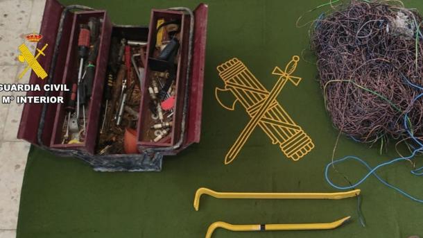 Material incautado por un robo en la iglesia de Navas del Madroño