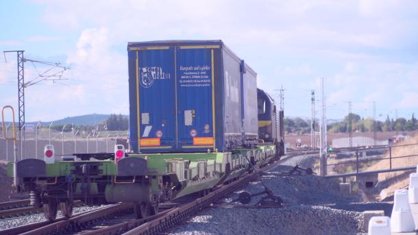 Simulacro realizado en la autopista ferroviaria desde Madrid a Badajoz